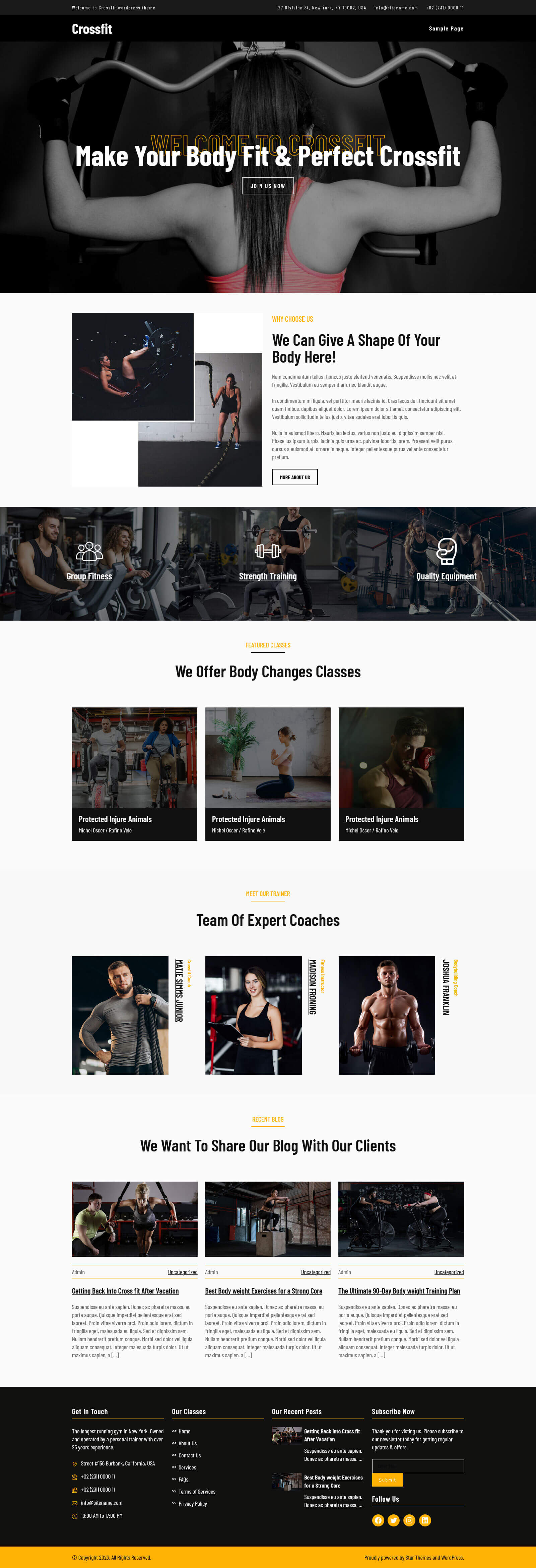 FSE Crossfit WordPress Theme