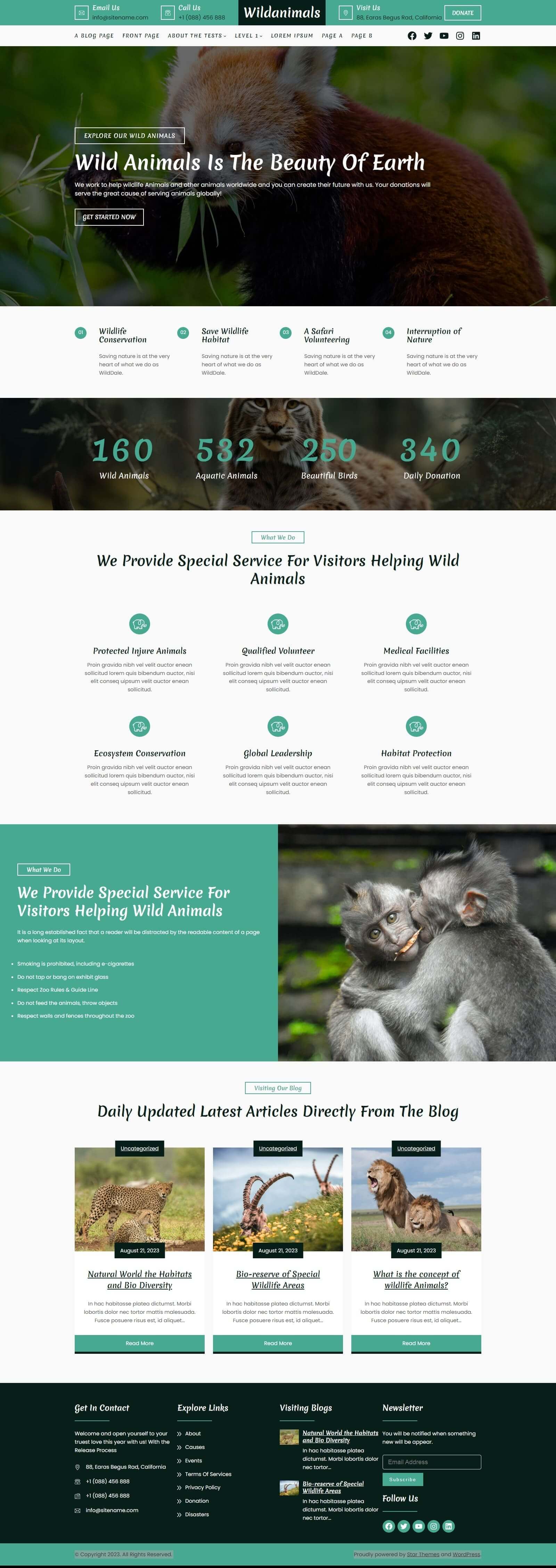 Wild Animals WordPress Theme